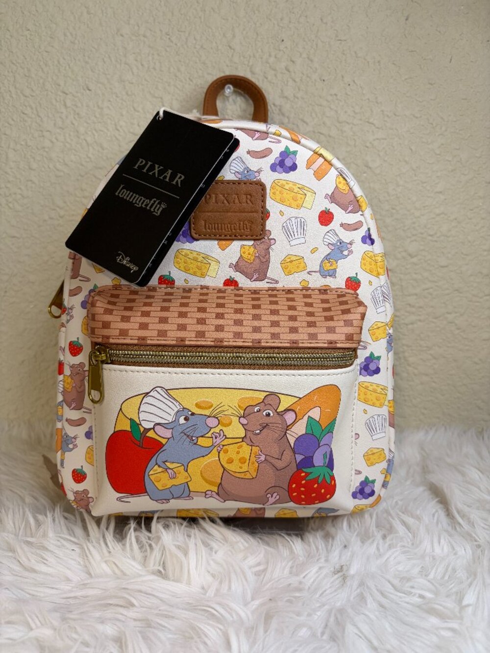 Loungefly Disney Pixar Ratatouille Remy Emile Food Mini Backpack NWT